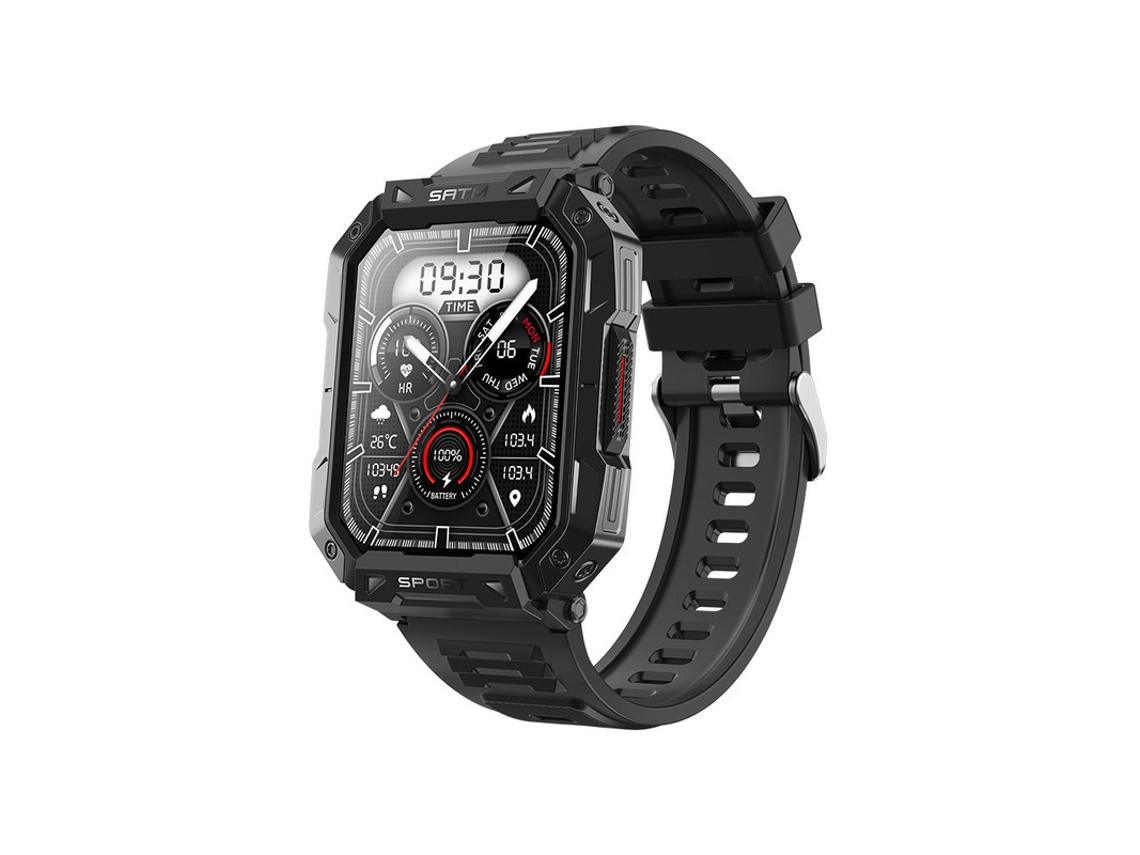 Relógio Inteligente com Chamada Bluetooth de 2 1 Polegadas SHAH ARPAN Preto
