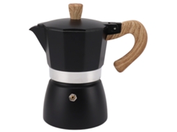 Cafeteira Moka Octogonal De Alumínio Clássica Portátil Para Café Moka Para Camping Uso Doméstico Preto 6 Xícaras Brilvibera