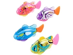 Mali 4pcs Brinquedo Peixe Nadador com Luz Led Brinquedo Banho Robótico para Bebê Pet