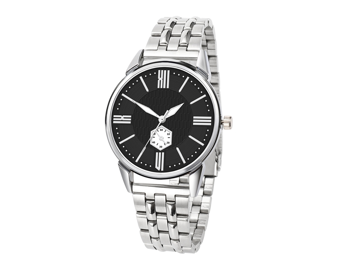 Reloj De Pulsera De Moda Casual Simple Para Hombres G2-g Correa De Acero Cuarzo Negro