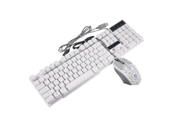 Conjunto de Teclado e Mouse Conjunto de Teclado e Mouse Qianxingzhe Kmx50 (branco)LAXISCREED (iluminação Rainbow, Ergonômico)