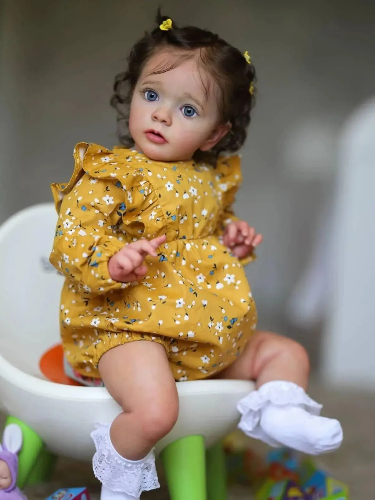 Boneca De 60 Cm (olhos Azuis), Menina, Foto Real Do Produto, Pele 3d, Revestimento Multicamadas, Vasos Sanguíneos Visíveis.