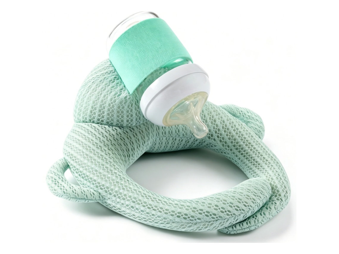 Suporte para Mamadeira, Mãos livres e Fixo, Apoio para Amamentação, Respirável, Verde .CZHHMART
