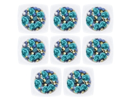 Conjunto De 8 Peças De Unhas Decoradas 3D Com Strass Rosa Pedras Preciosas Mistas Flor De Metal Pérola -St-11 ZMDECQNA 8 Un