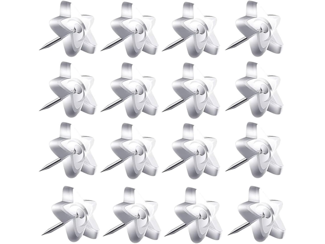 Totority Conjunto de 50 tachinhas para Quadros Cortiça e Paredes, 50 mini Tachinhas Transparentes em Formato Estrela