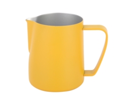 Jarra Para Espuma De Leite Em Aço Inoxidável, 600ml, Ideal Para Latte Art, Perfeita Para Uso Doméstico E Em Cafeterias, Amarela