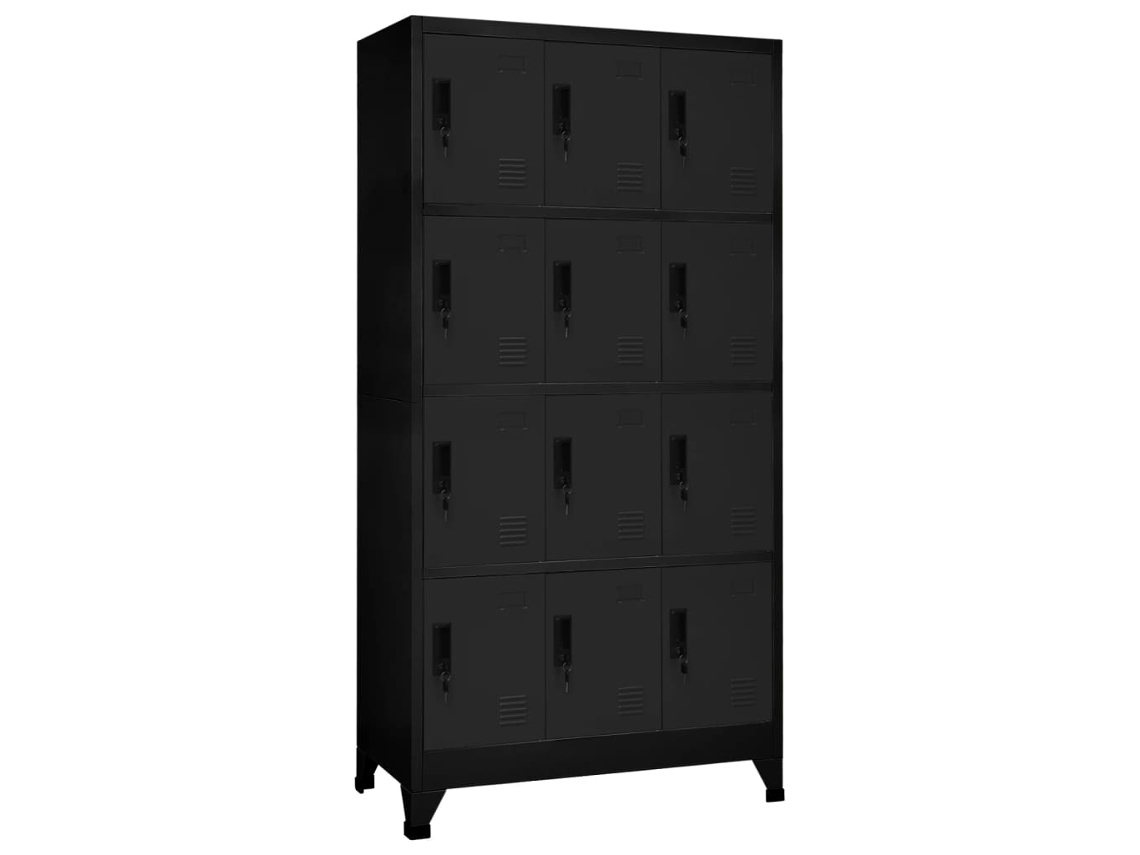 Locker Cabinet, Locker Cabinets Vidaxl Preto Aço (n/a)