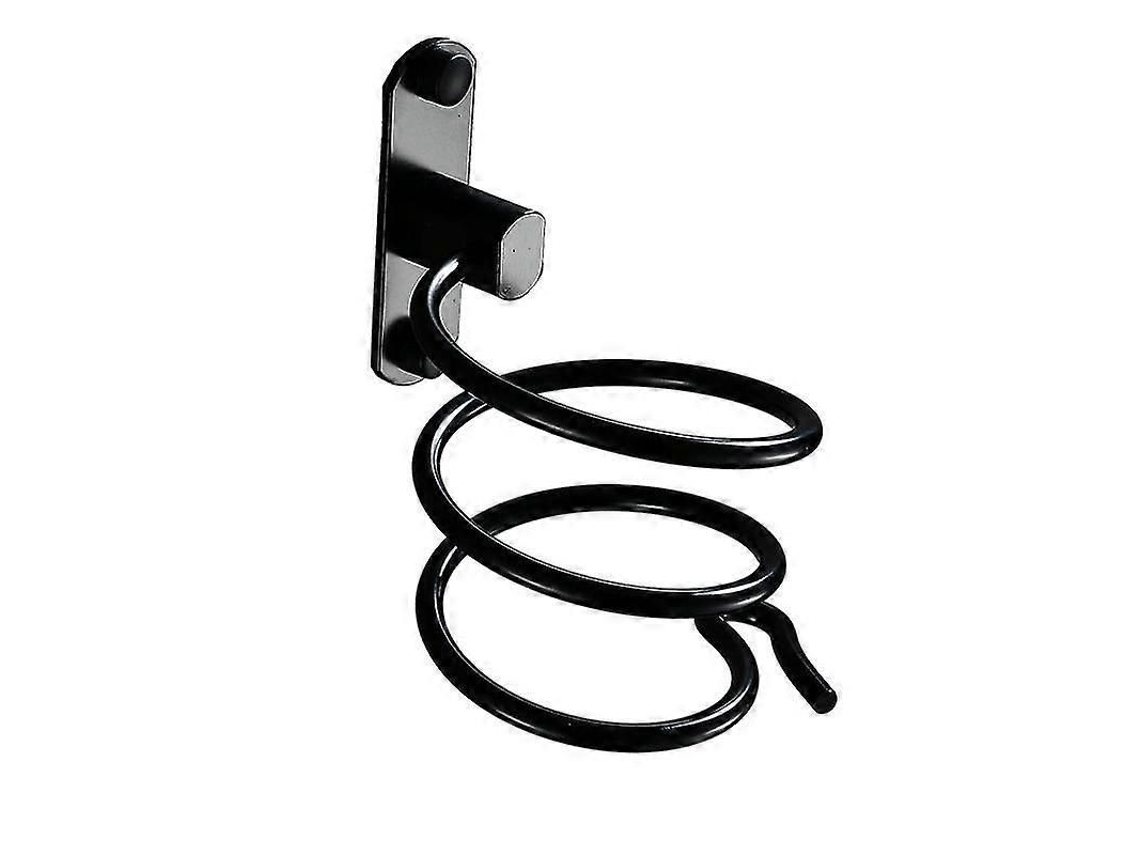 Suporte De Parede Para Secador De Cabelo Com Furação Para Hotel, Banheiro, Lavabo, Barbearia, Alumínio, Acabamento Fosco, Preto, 1 Peça.