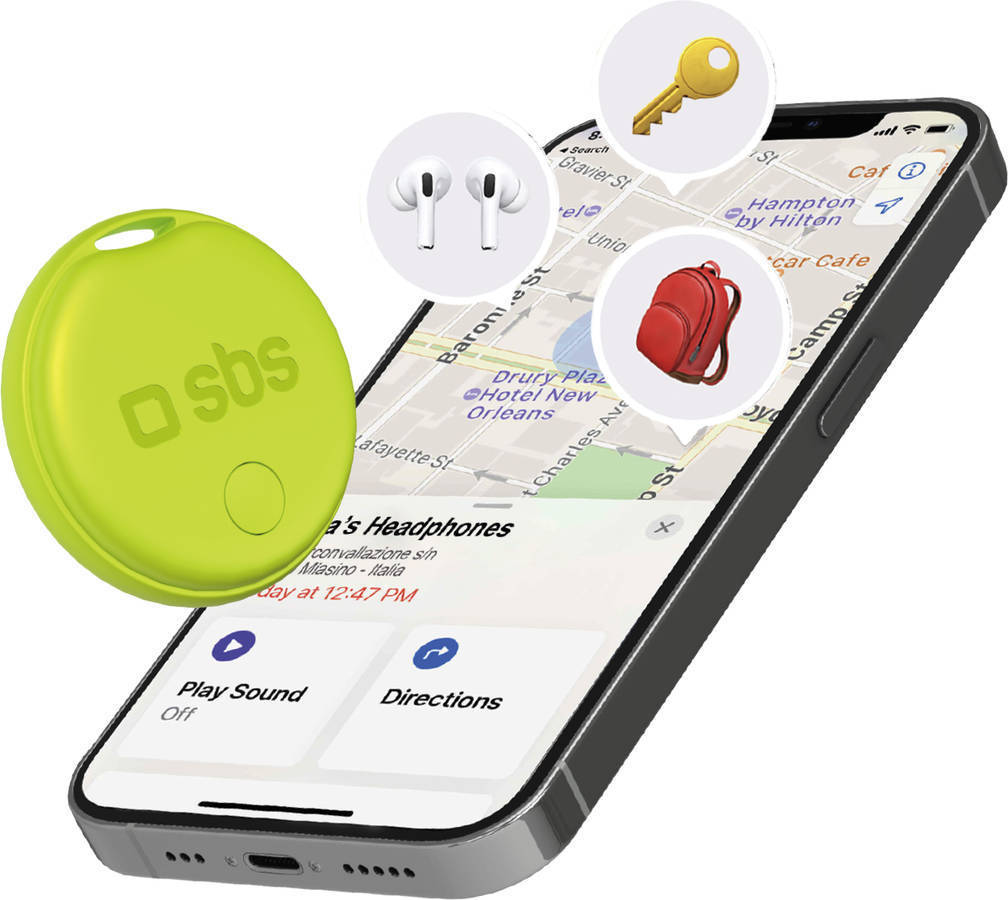 Localizador SBS Track My Circle - Compatível com o Apple Find My e o Android Find Hub (Verde)