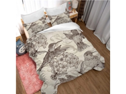 Capa de Edredom Vintage Flores em Microfibra Fronha 240x260cm