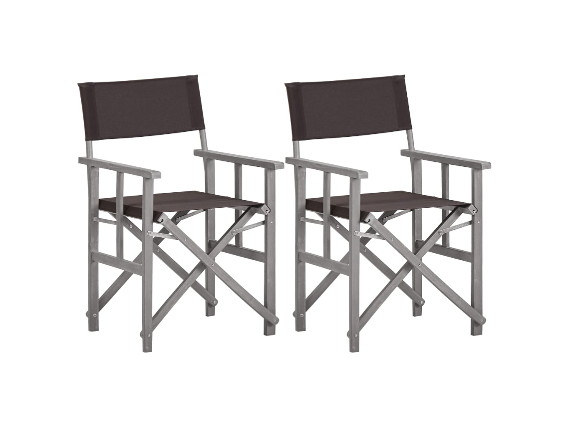 Vidaxl Cadeiras De Realizador 2 Pcs Madeira De Acácia Sólida