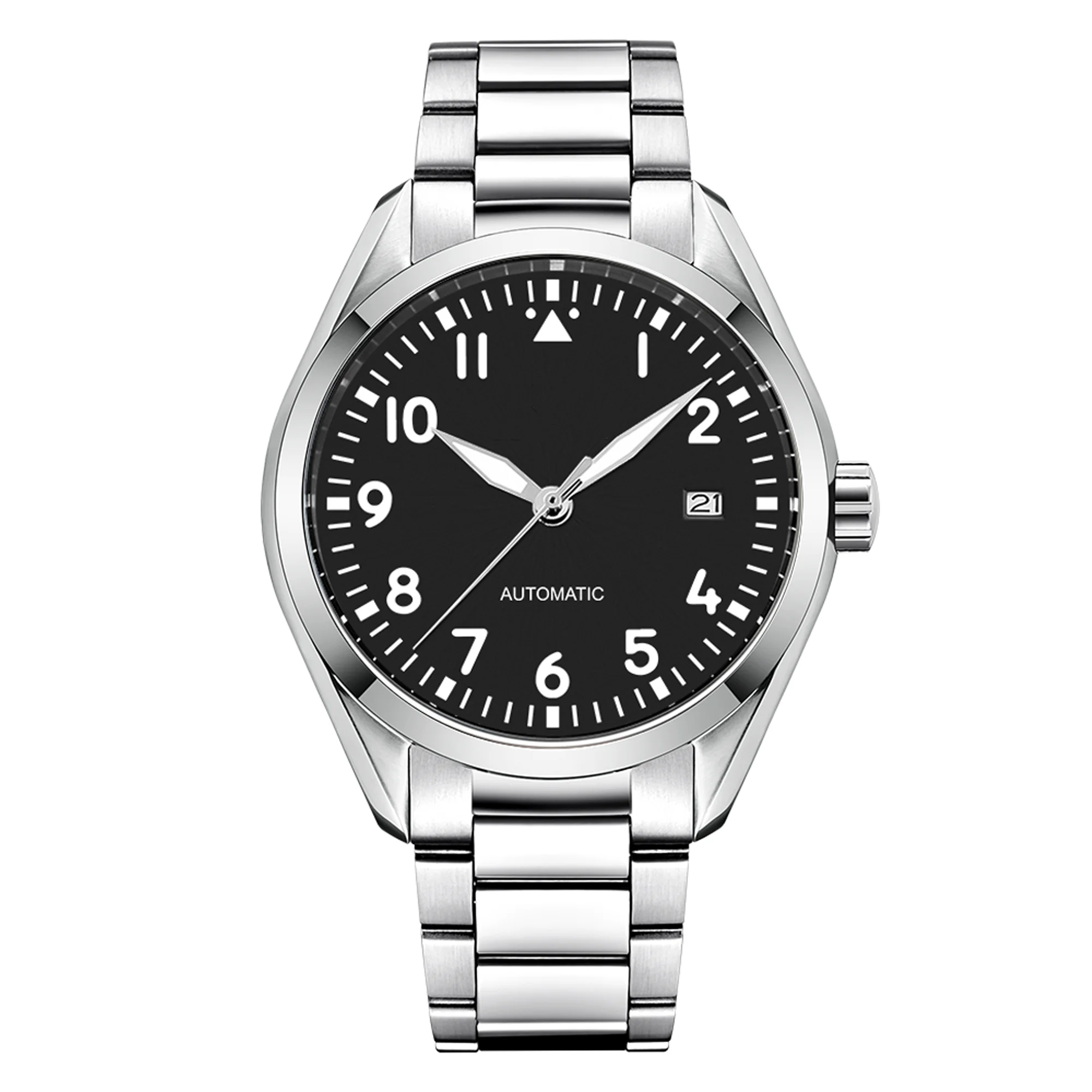 Relógio Masculino Automático Mecânico De Negócios, 40 Mm, Preto, Com Cristal De Safira E Resistência À Água.