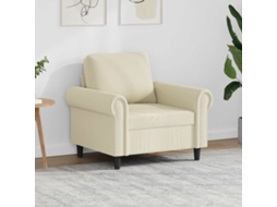 Vidaxl Poltrona 60 Cm Couro Artificial Creme