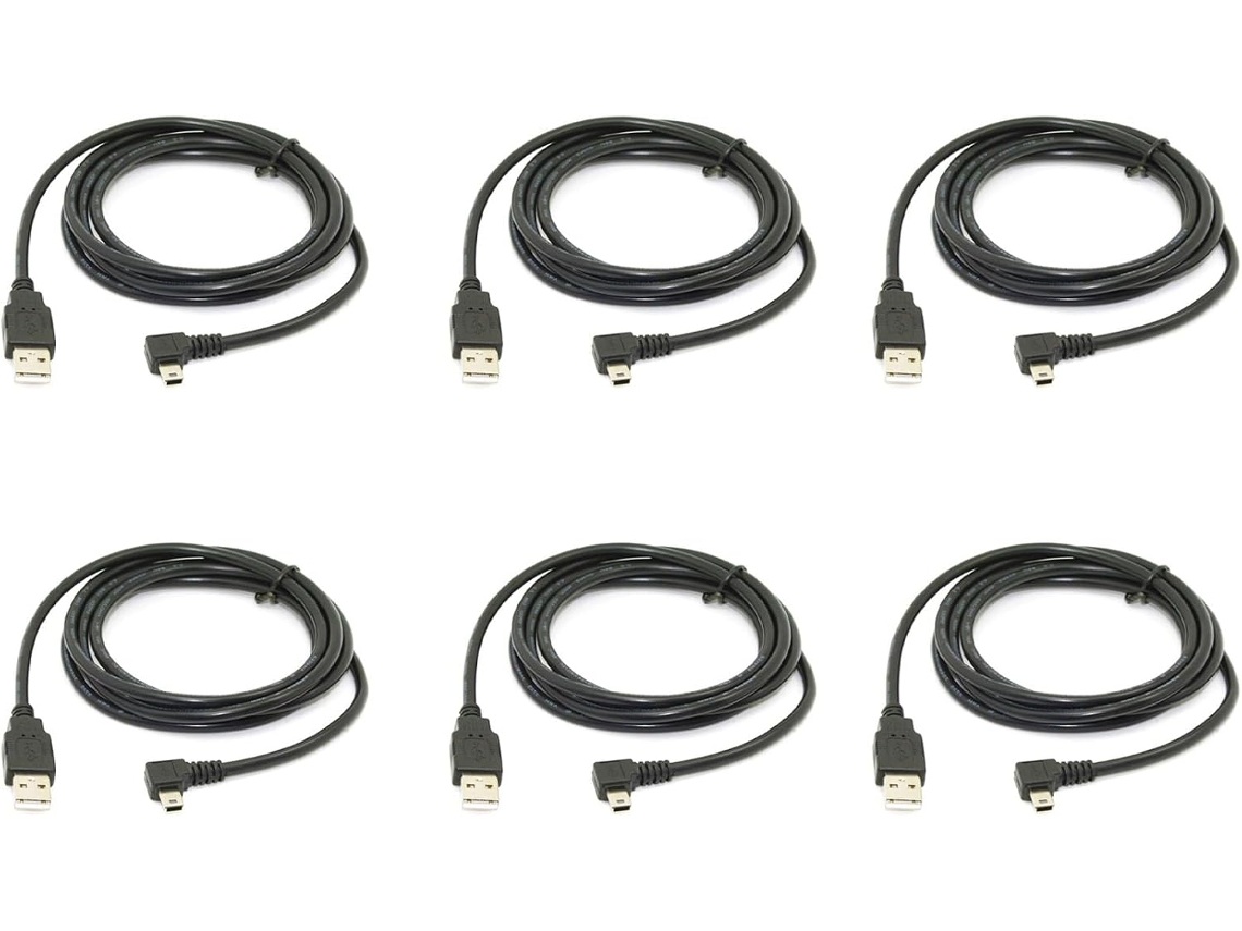 Cabo De Dados Mini Usb B Tipo 5 Pinos Macho Com Ângulo 90 Graus Para