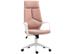 Cadeira de Escritório em Tecido com Função de Balanço, Altura Ajustável e Assento Giratório, 63x63x117 127 Cm, Rosa ZENCORE SERVICES