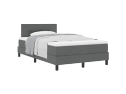 Cama Box com Colchão Cinza Escuro 120 X 190 Cm Tecido MAISON EXCLUSIVE