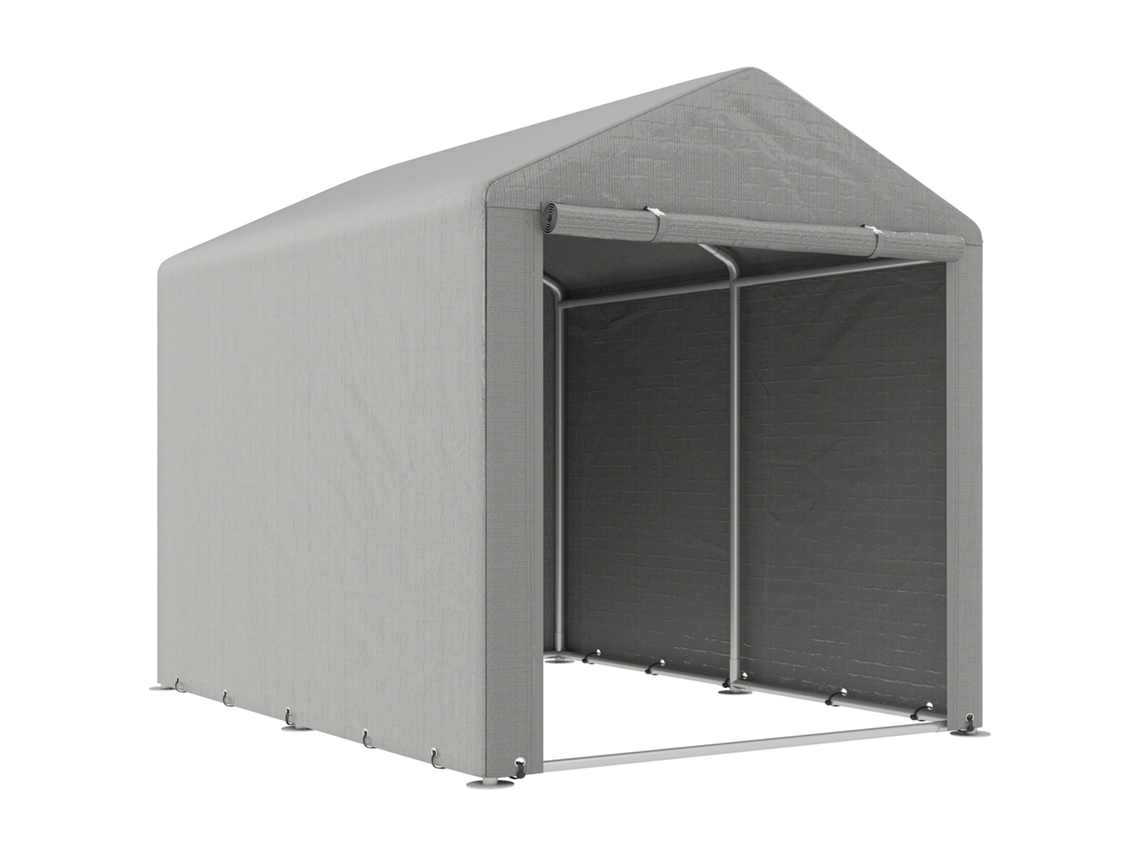 Abrigo para bicicletas MDUG 1.6x2.2x1.7cm, com 2 portas, impermeável, cinza claro