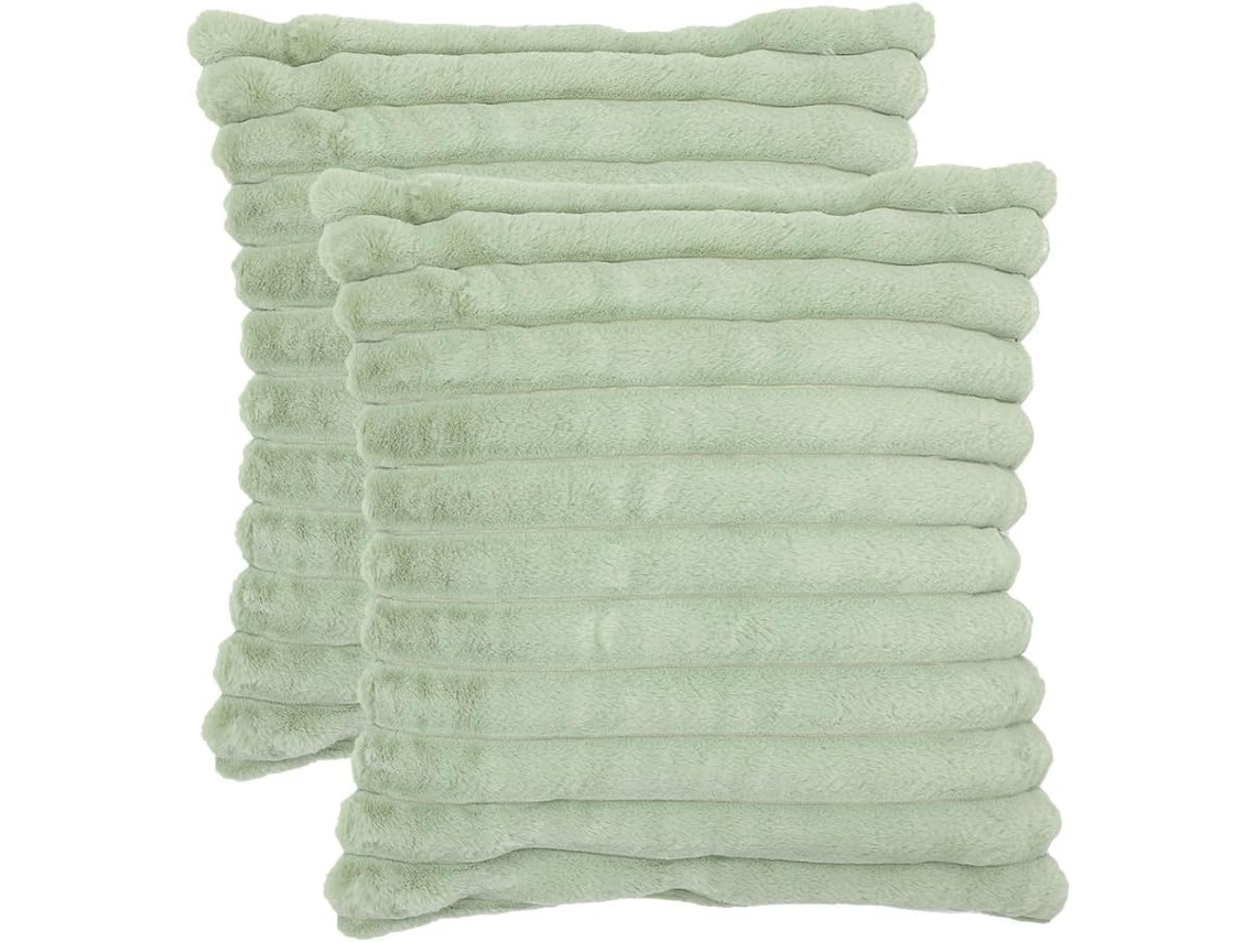 Conjunto de 2 Fronhas Pelúcia, Laváveis, Capas Almofada Decorativas Dupla Face, para Sofá, CHABERLU
