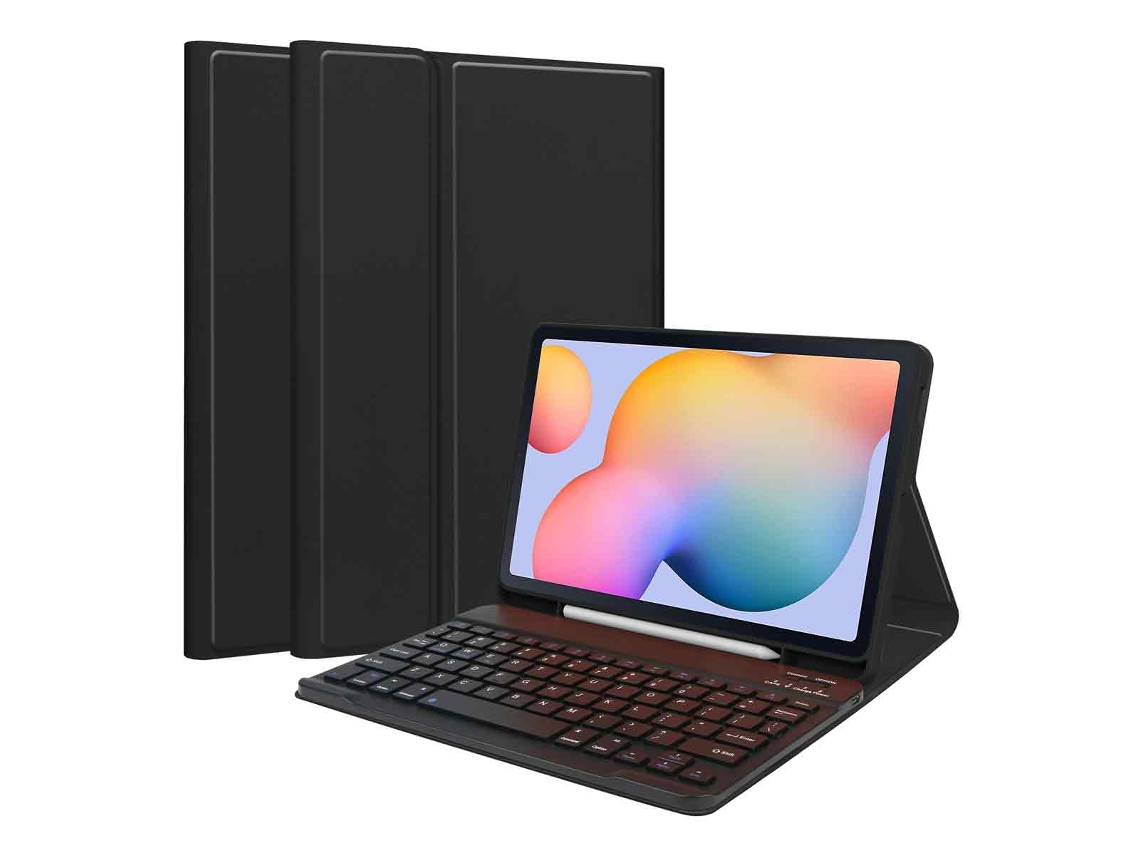 Capa Com Teclado Bluetooth Compatível Com Samsung S6 Lite P610/p610 Com Tela De 10,4 Polegadas