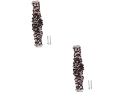 2 Pulseiras De Tecido Com Estampa Leopardo Para Relógio Inteligente -