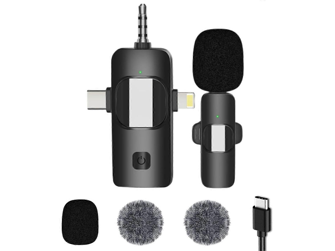 Microfones Sem Fio Para Iphone, Android, Câmera, Laptop E Pc. Microfone De Lapela Sem Fio 3 Em 1 Para Gravação De Vídeo E Vlogs. Nostalgia88