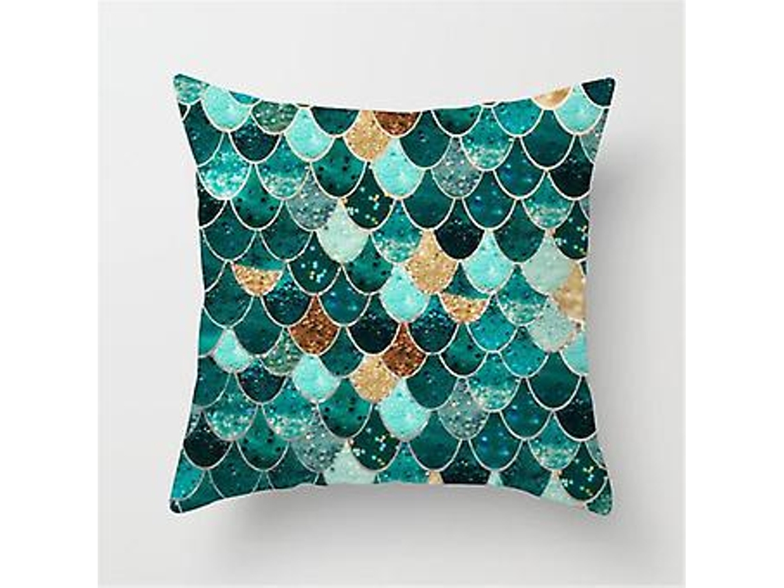Capa De Almofada Para Sofá, Capa De Almofada Estilo Boêmio Mediterrâneo, Série Decorativa De 18 Polegadas (verde Pavão)
