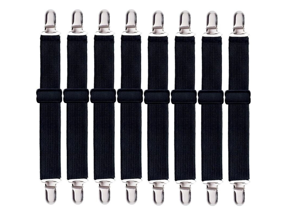 Lurelia Correias Para Lençol Ajustável Elástico Resistente Seguro Nylon Metal Colcha Colchão Cama