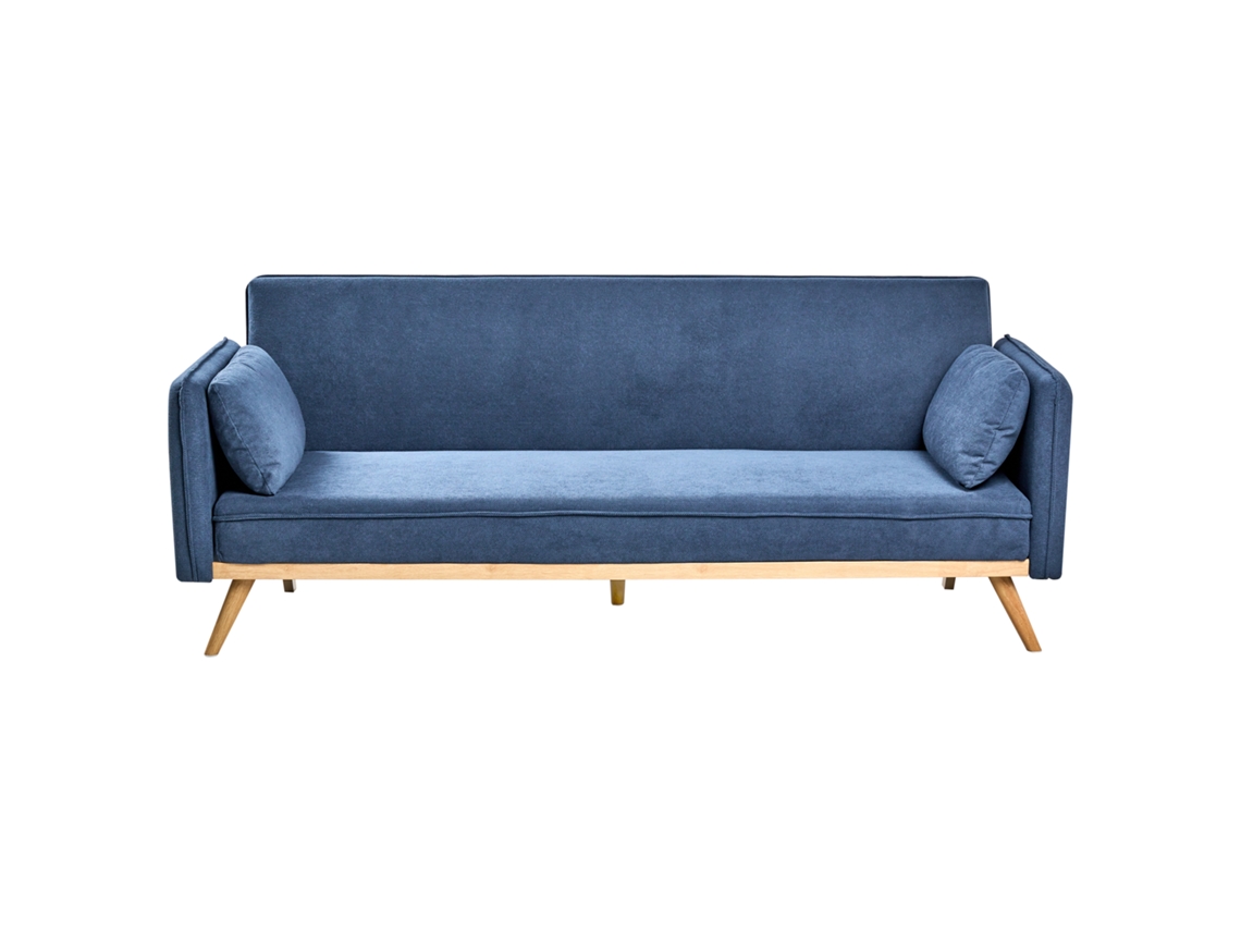 Sofá Cama Beliani Asaa De Poliéster Azul 205x80x76