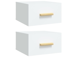 Wall-mounted Bedside Cabinet, Wall-mounted Bedside Cabinets Vidaxl Branco Madeira Processada (n/a)