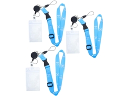 Conjunto De 3 Porta Crachás Em Pvc Com Cordão Ajustável Em Poliéster, Porta Cartões Resistente Eventos Especiais E