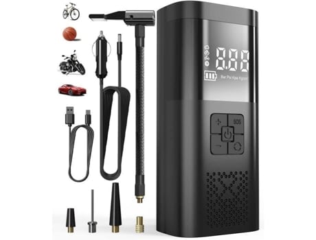 Compressor de ar portátil Zawaer 6000mAh, mini bomba de ar elétrica 150PSI, bomba de bicicleta inflador de pneus de carro Elec23 SSS