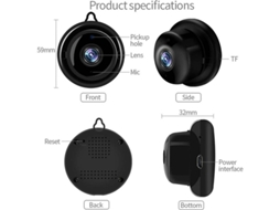 Mini Câmera Espiã Wifi Hd 1080p, Com Visão Noturna E Função De Voz Bidirecional Yizhood (preto)