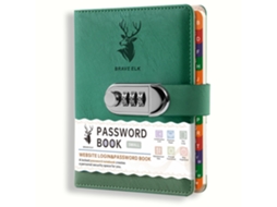 B6 Password Notebook With Index Tabs, 60-sheets, Green Patchwork