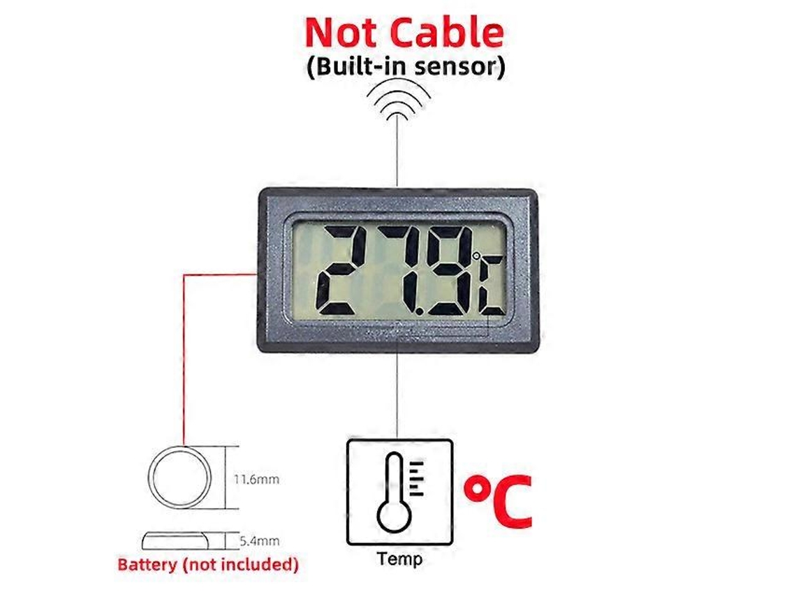 Mini Termômetro E Higrômetro Digital Lcd Para Ambientes Internos, Prático E Com Sensor De Temperatura E Umidade. Nostalgia88