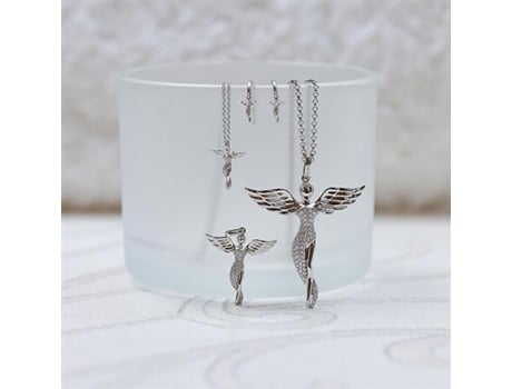 Colar Engelsrufer Ern Lilangel G Banho De Ouro Pingente De Anjo 40 Cm Extensível