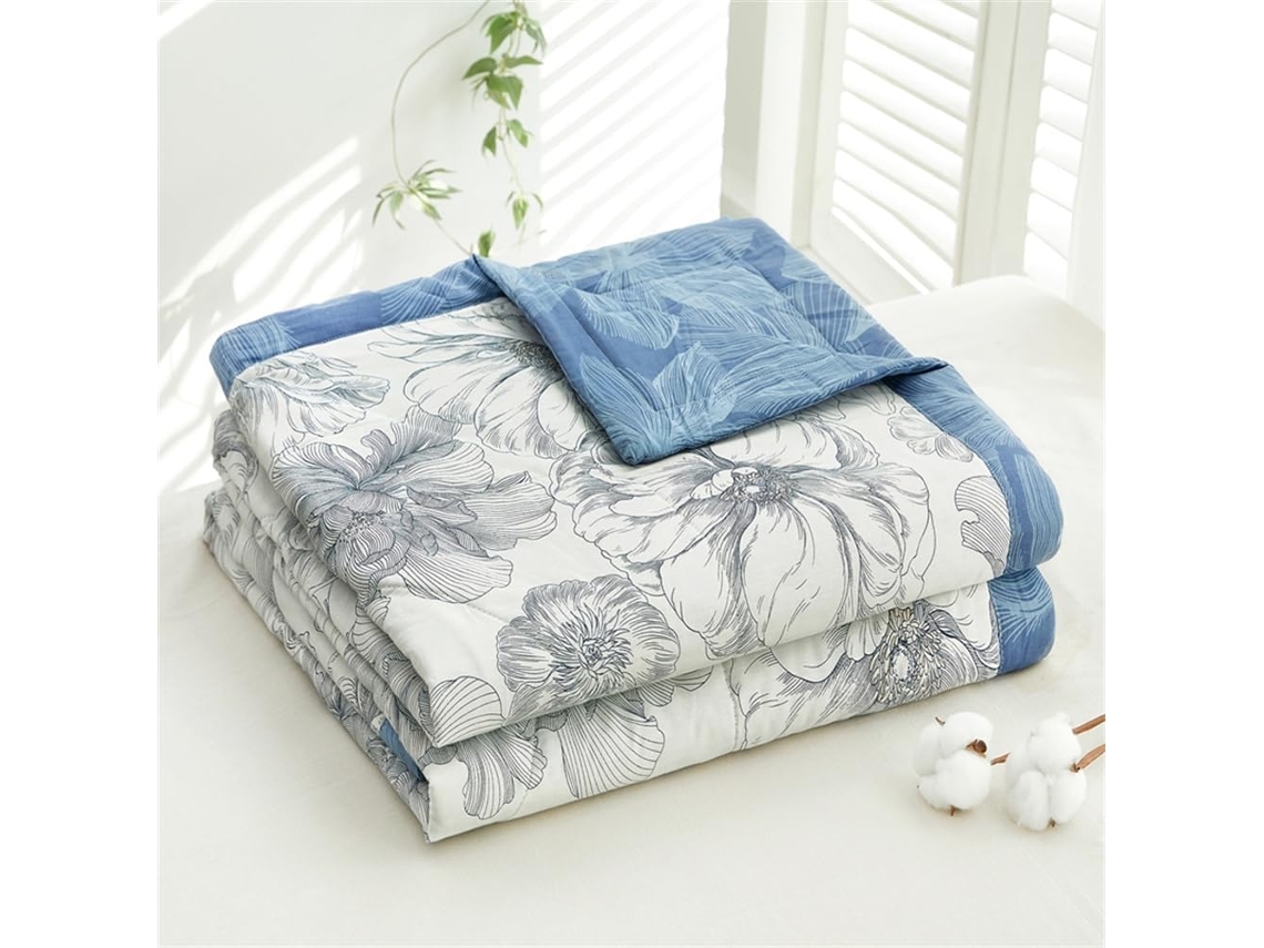 Colcha Acolchoada Fansu Capa de Cama Manta para Ar Condicionado Edredom Conjunto 100% Algodão Sofá com Estampa