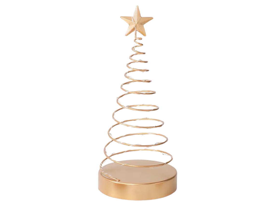 Laxiscreed Árvore De Natal De Metal Espiral Com Luz, Estrela No Topo E Decoração Para Sala