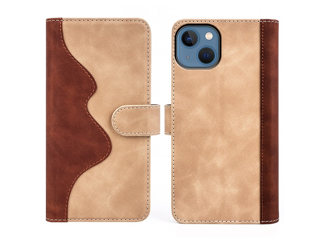 Capa Quedas Para Iphone 14 Plus Pele Sintética Amarelo