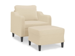 Sofa Chair With Footstool, Sofa Chairs With Footstools Vidaxl Creme Tecido (n/a)