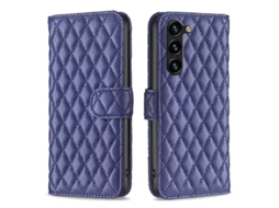 Capa Tipo Carteira Flip Em Couro Com Estampa De Diamante Para Samsung Galaxy S23+ 5g