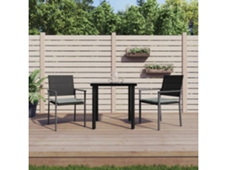 Vidaxl 3 Pcs Conjunto De Jantar P/ Jardim C/ Almofadões Vime Pe E Aço