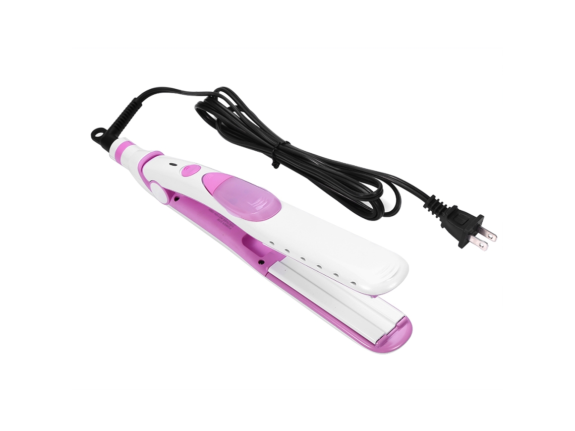 2026 plancha de Alisado de Pelo com Vapor Iónico Rápido Plancha Alisadora e Rizadora Cerámica Tourmalina com Tela Lcd Rosa