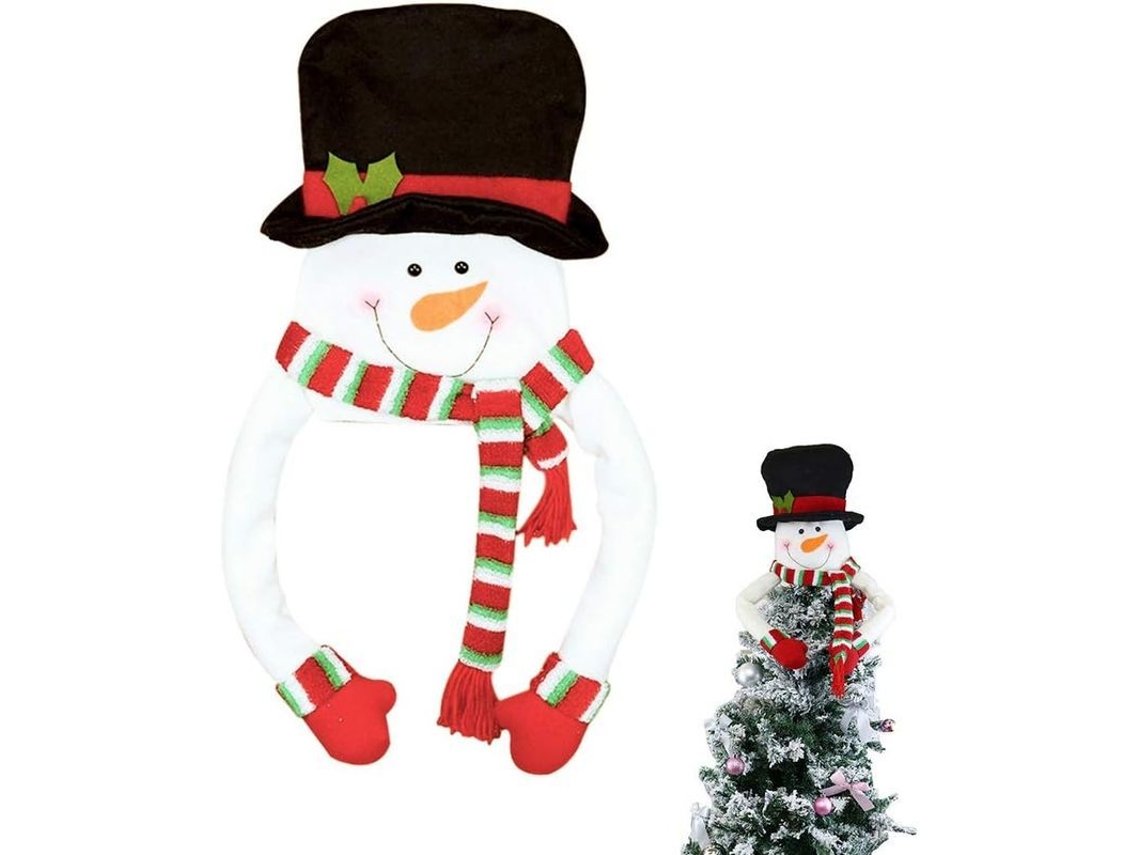 Topo de árvore de Natal Nova Line, boneco de neve grande, decorativo, branco | S/MARCA