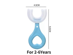 Escova de Dentes Infantil em Formato U com Rotação 360 ​​graus, Mordedor Silicone para Higiene Bucal. GOKOCO