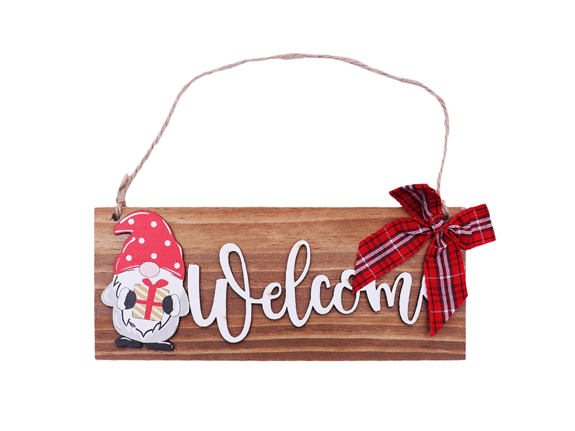 Laxiscreed Enfeite De Natal Para Janela Com Árvore E Porta De Madeira Para (embalagem)