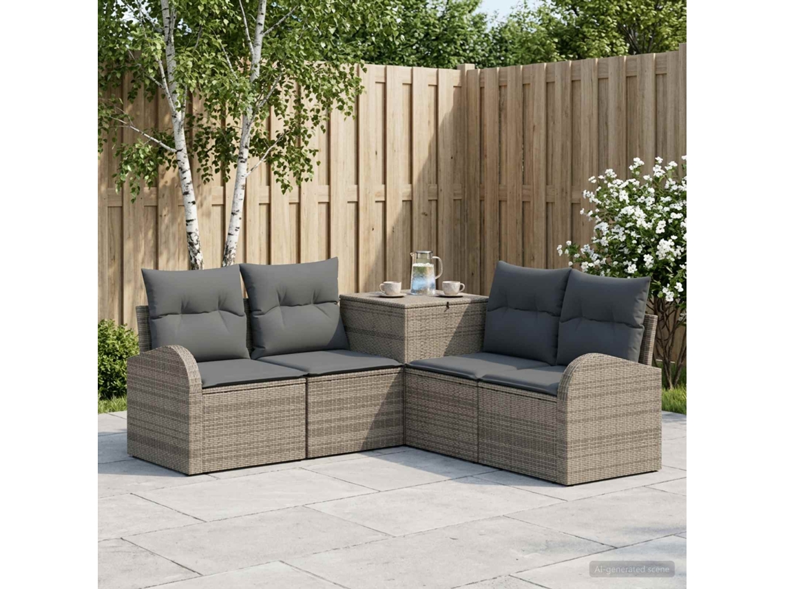 Vidaxl Conjunto De Sofás 5 Unid. Cinza E Cinza Escuro