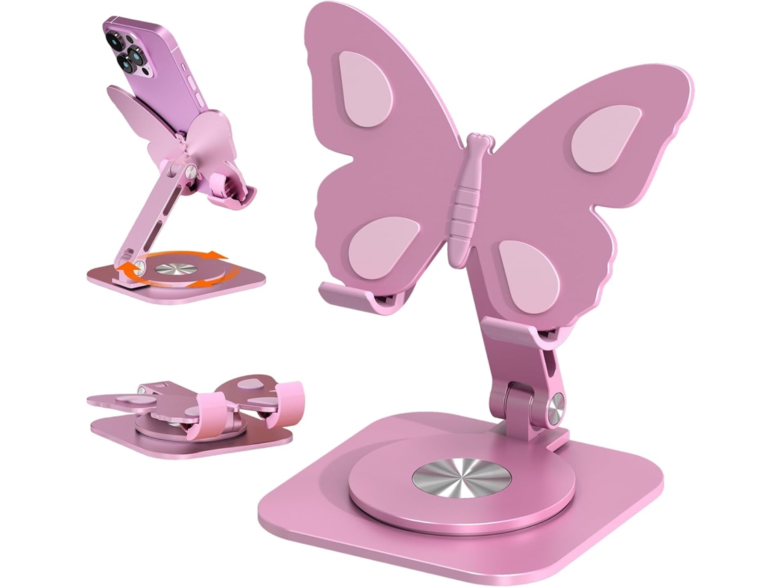 Suporte De Mesa Para Celular, Suporte Giratório E Ajustável Para Celular Com Base Antiderrapante, Suporte Dobrável Para
