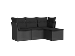 Garden Sofa Set, Garden Sofa Sets Vidaxl Preto Rattan / Vime (n/a)