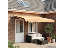 Vidaxl Toldo Retrátil Areia 400 × 350 Cm Poliéster