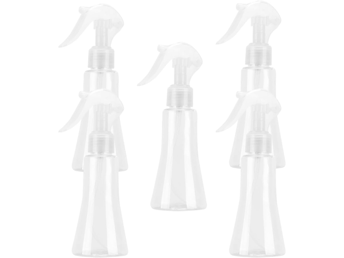 Conjunto De 5 Frascos De Plástico Reutilizáveis Com Spray, Bomba Dosadora